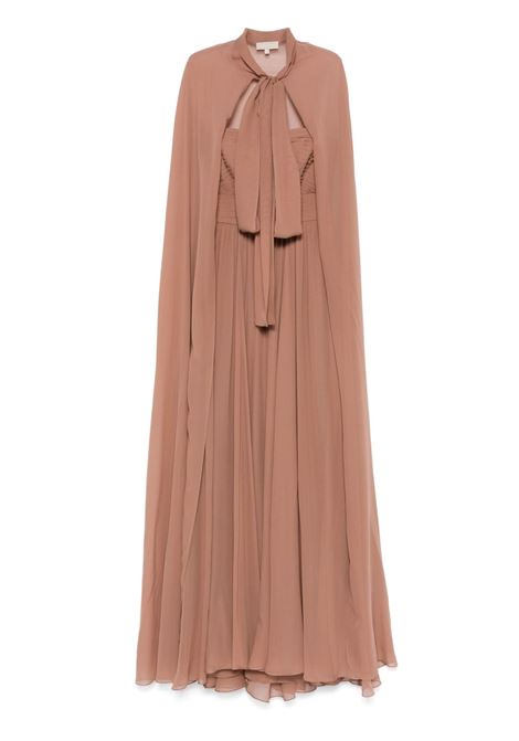 Walnut brown silk gown Elie Saab - women